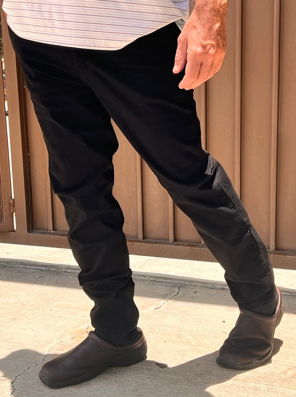 Pantalón Chino Hombre Negro Gabardina