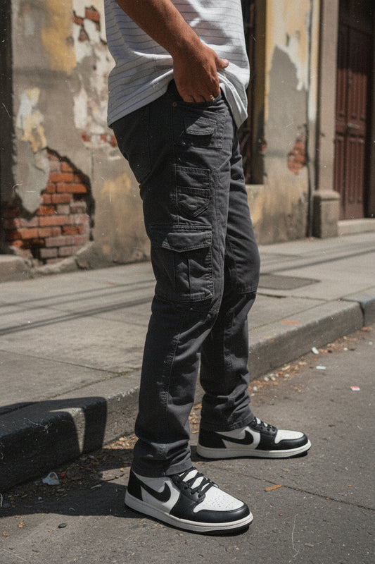 Pantalones Cargo Gris Carbón para Hombre