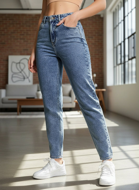 Jeans vintage azul clásica para mujer estilo PDMX Jeans