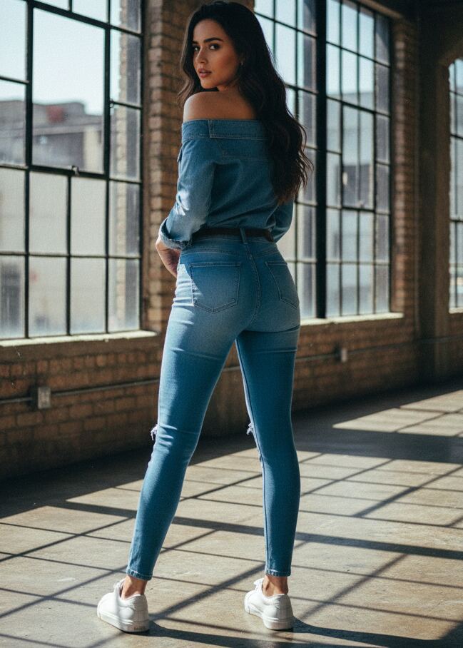 Jeans Ajustados Azul de Mezclilla PDMX Jeans