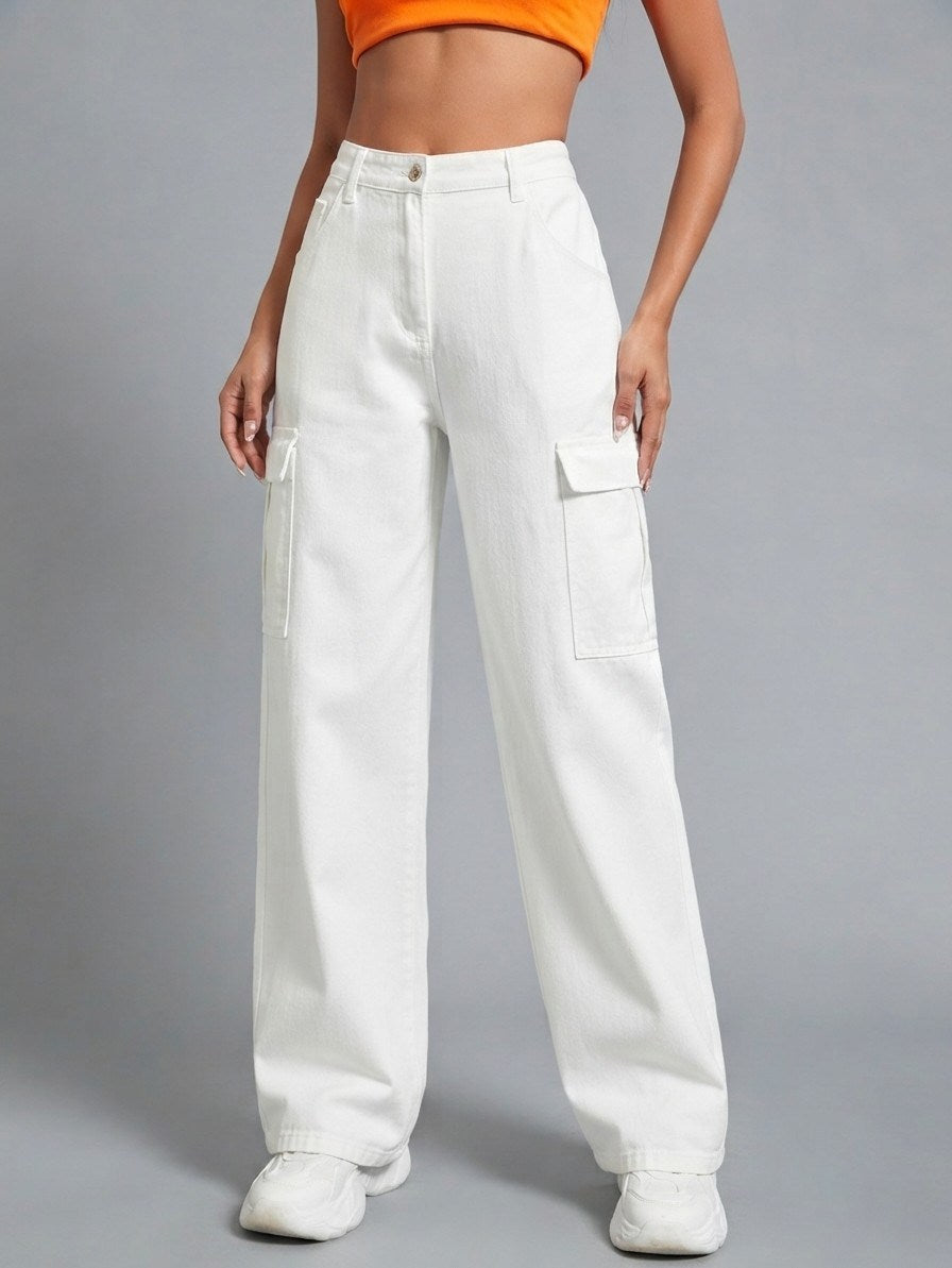 Jeans Blancos Cargo Dama: Disfruta la libertad y funcionalidad con PDMX.