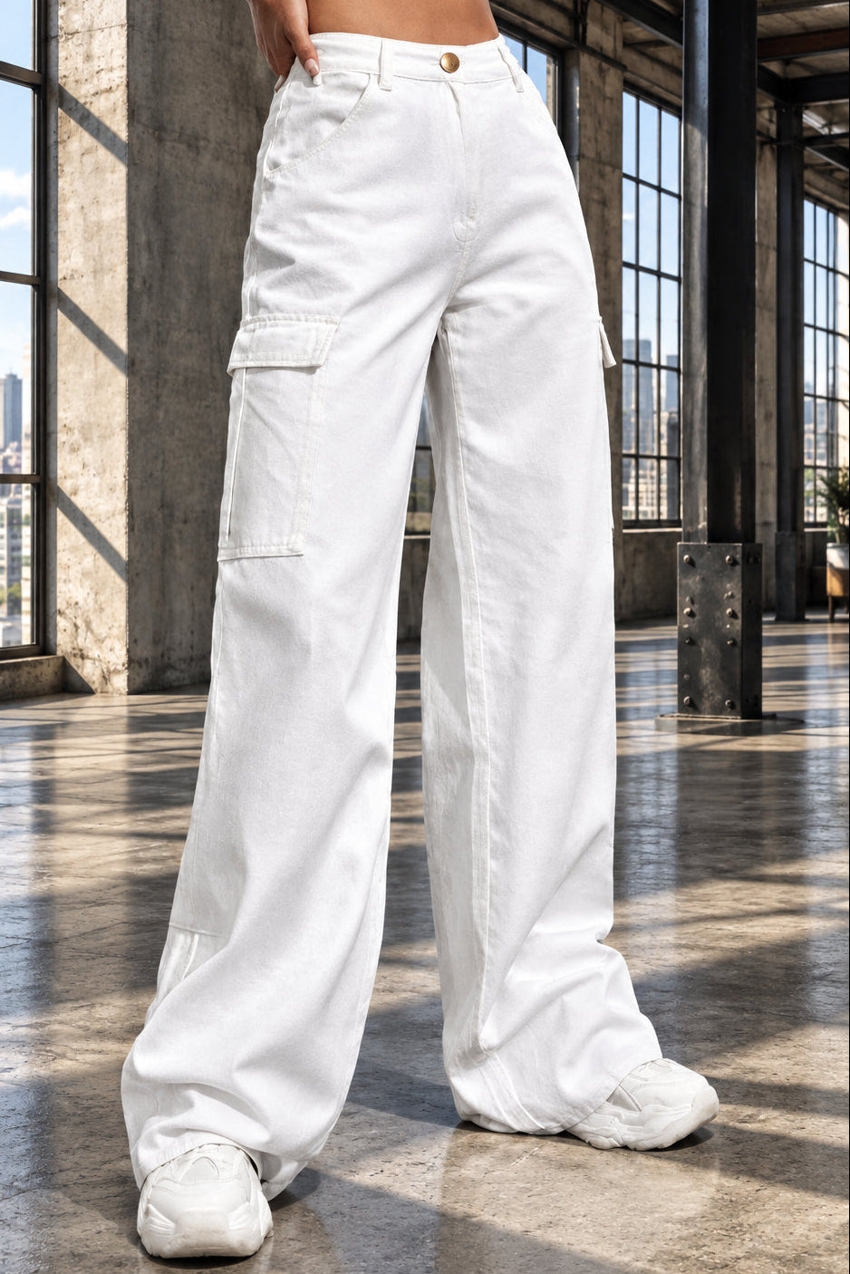 Jeans Boyfriend Cargo Mujer Blancos: Diseñados para tu comodidad y estilo.