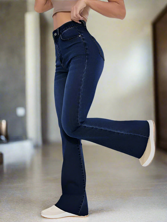 Jeans Campana Azul Cielo de Tiro Alto
