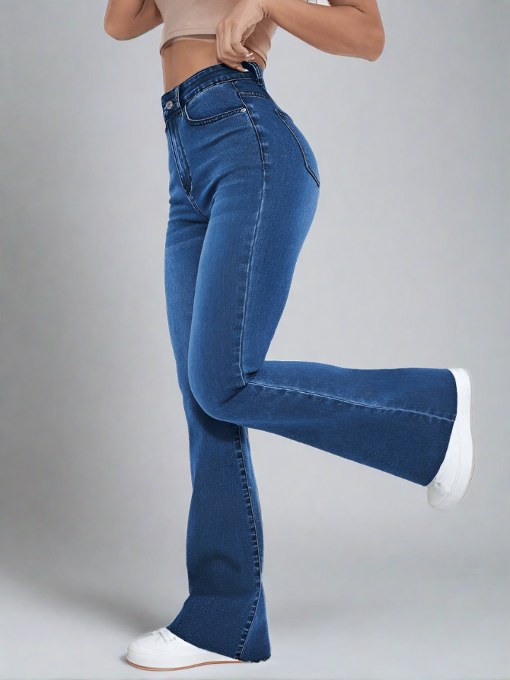 Jeans Campana Azul Clasico Mujer