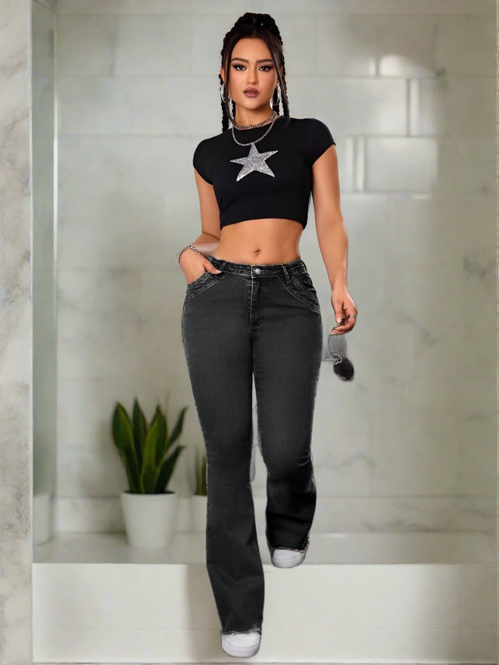 Outfit Crop Top Pantalon Tiro Alto Outfit Cintura Alta Pantalon