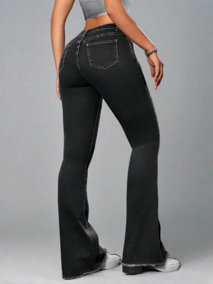 Bell Bottoms Outfit Con Pantalon Acampanado Negro Jeans Campana