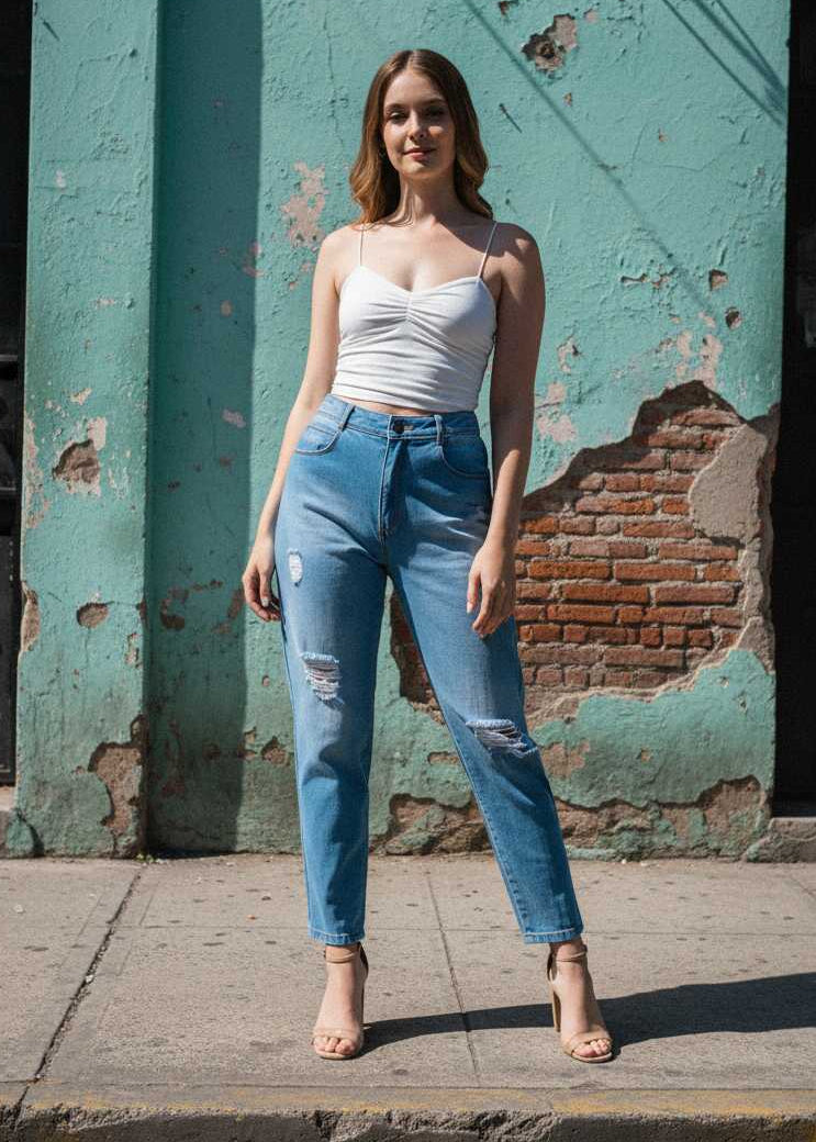 PDMX Jeans Jeans Descoloridos Summer Breeze para Mujer