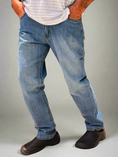 Stretch Outfit Pantalon Recto Mezclilla Hombre Pantalones Azul