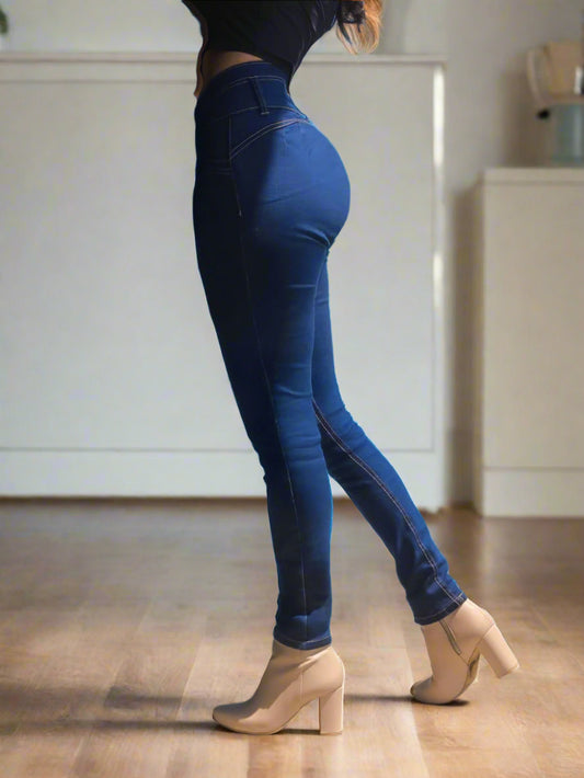 Pantalón de Mezclilla Azul Skinny Fit Dama