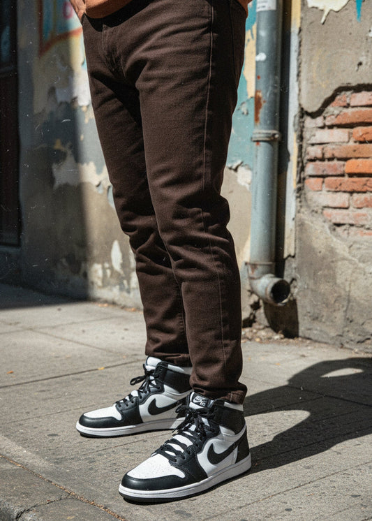 Pantalones Mom Jeans Café Chocolate para Hombre - PDMX Jeans