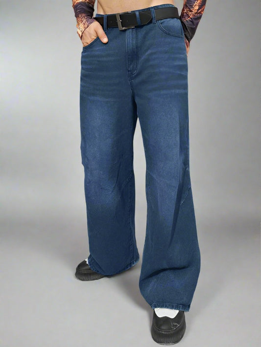 Baggy jeans azul oscuro wide leg de PDMX Jeans