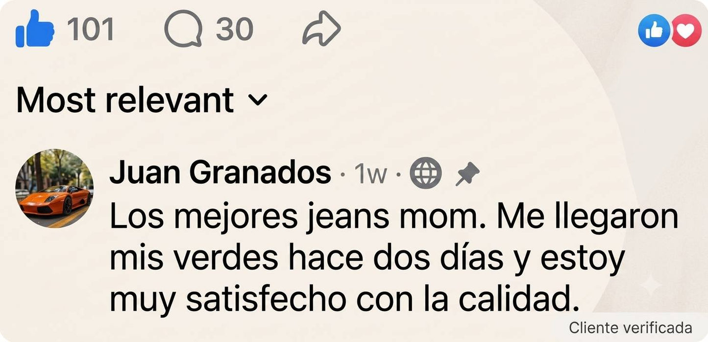 Mom Jeans Hombre Fit Relajado Negro