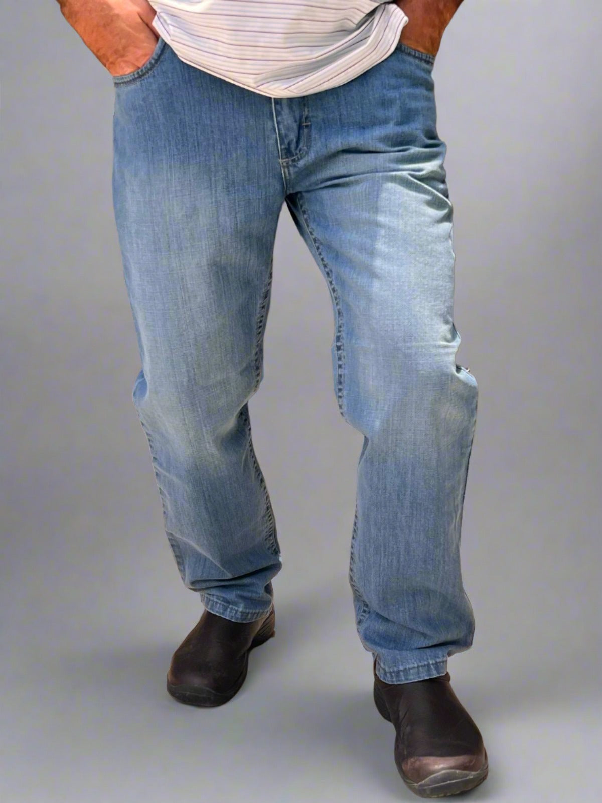 Mezclilla Jeans Rectos Para Hombres Pantalón Corte Recto Hombre