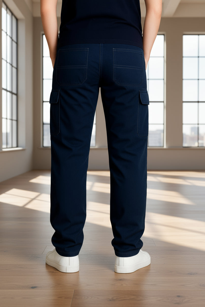 PDMXJeans Mezclilla Azul Marino Cargo para Hombre