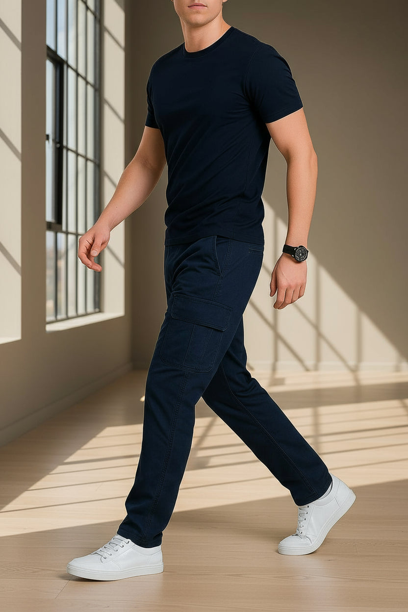 PDMXJeans Cargo Azul Marino Ropa Casual para Hombre