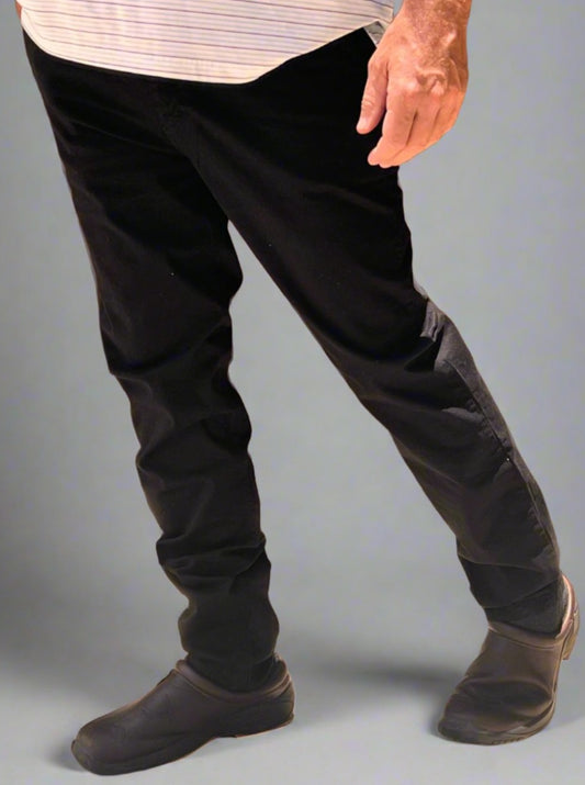 Pantalón Chino Hombre Negro Gabardina