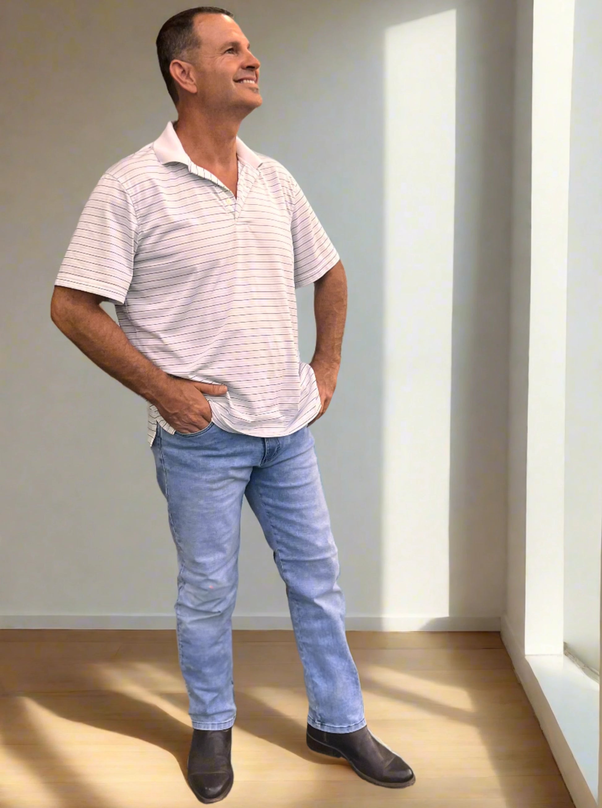 PDMX Jeans Corte Recto Azul Cielo Hombres CDMX