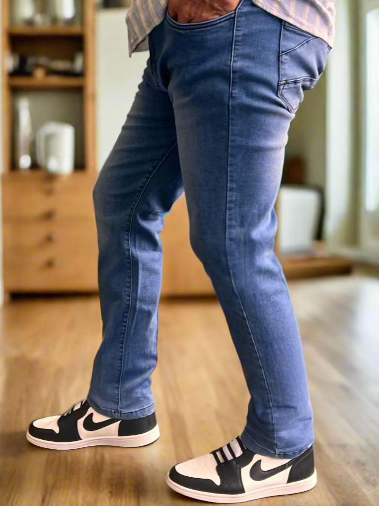 Pantalón de Mezclilla Azul Pizarra Stretch para Hombre