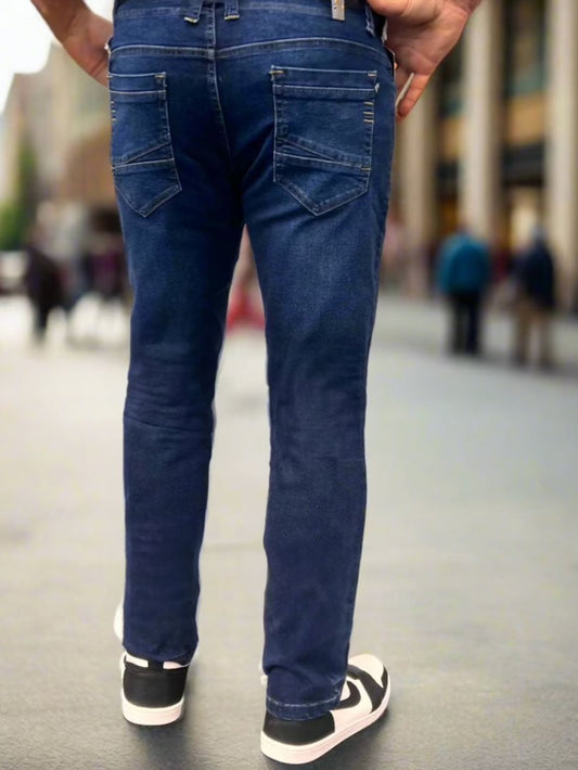 PDMX Jeans Hombre Corte Recto Stretch Azul Medianoche