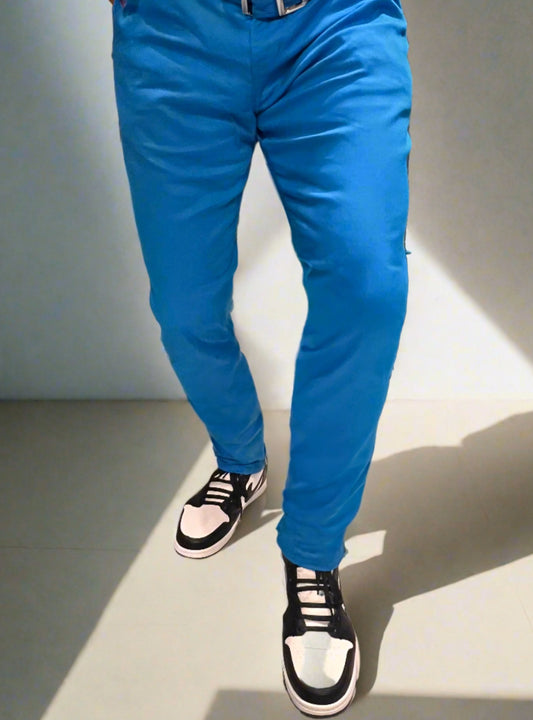 Pantalones Skinny Jeans Azul Eléctrico para Hombre PDMX