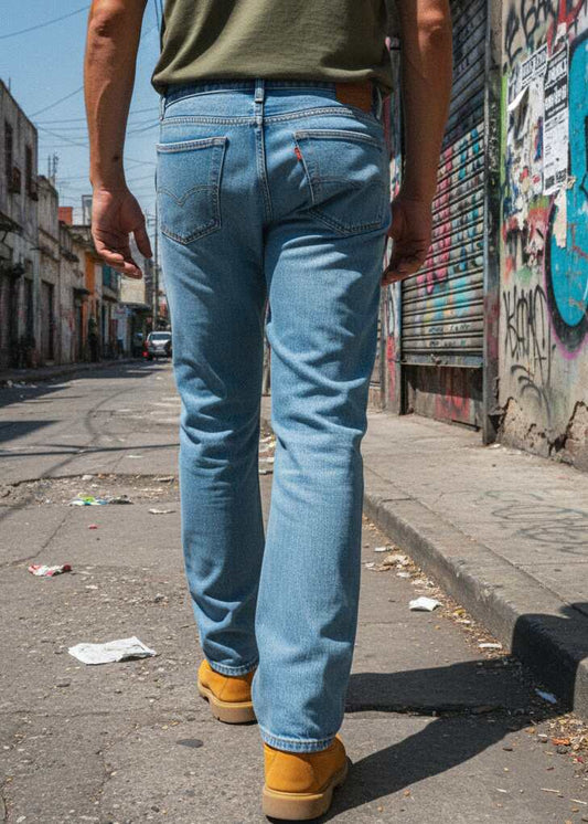 Pantalones CláSicos Hombre Azul Claro