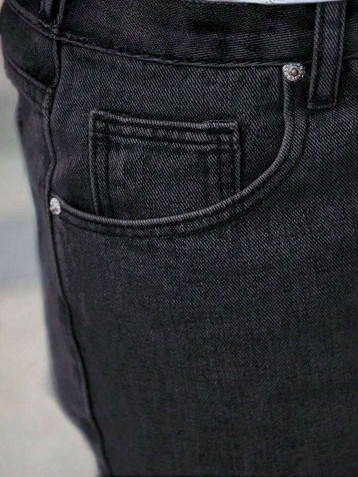 Detalle de Pantalones Clásicos Gris Oscuro para hombres - Estilo PDMX