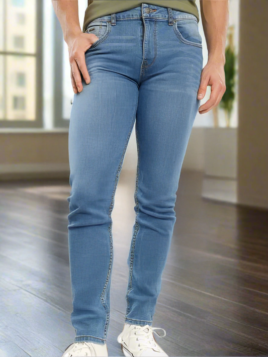 Pantalones de Mezclilla Diarios Ajustados para Hombre