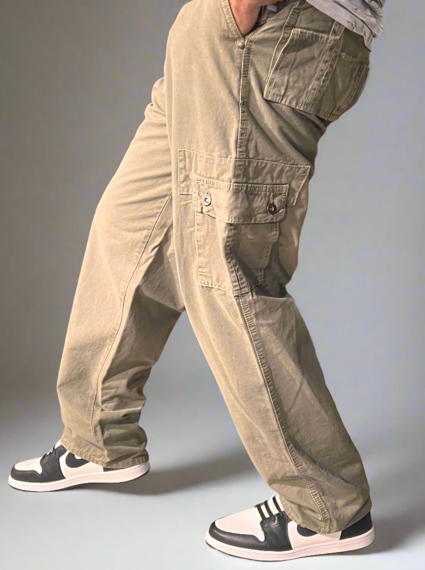 PDMX Pantalones Cargo Beige Hombre