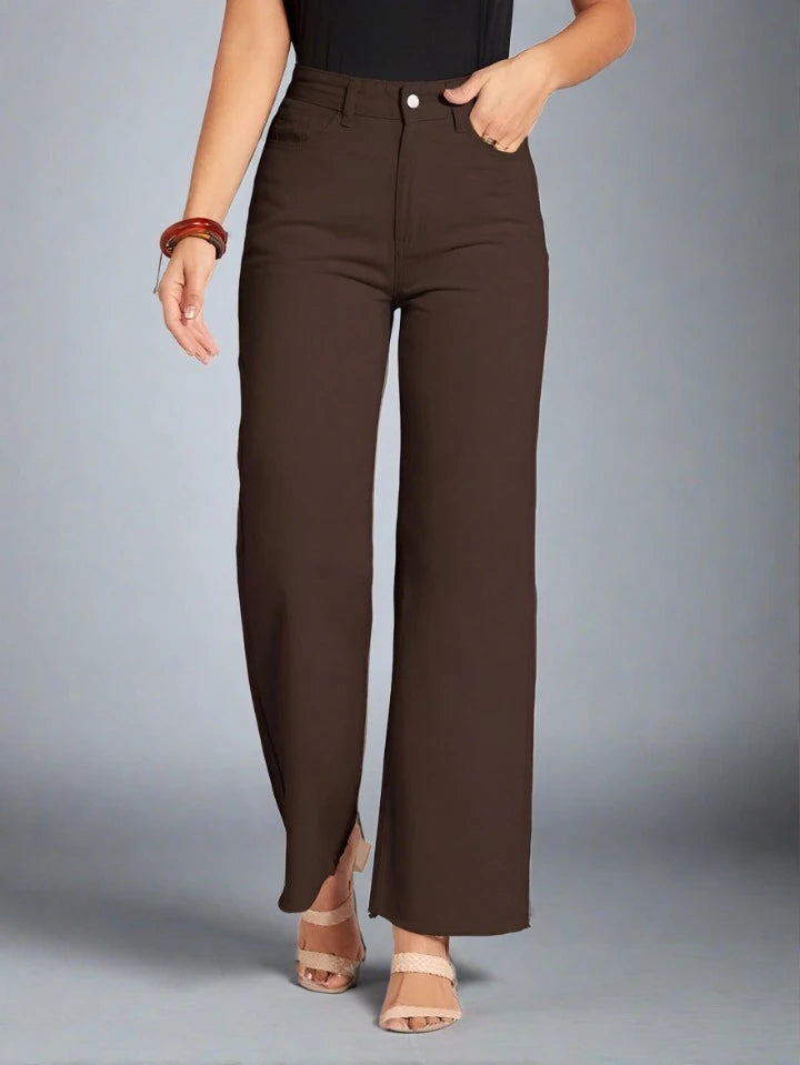 Pantalon jean marron discount