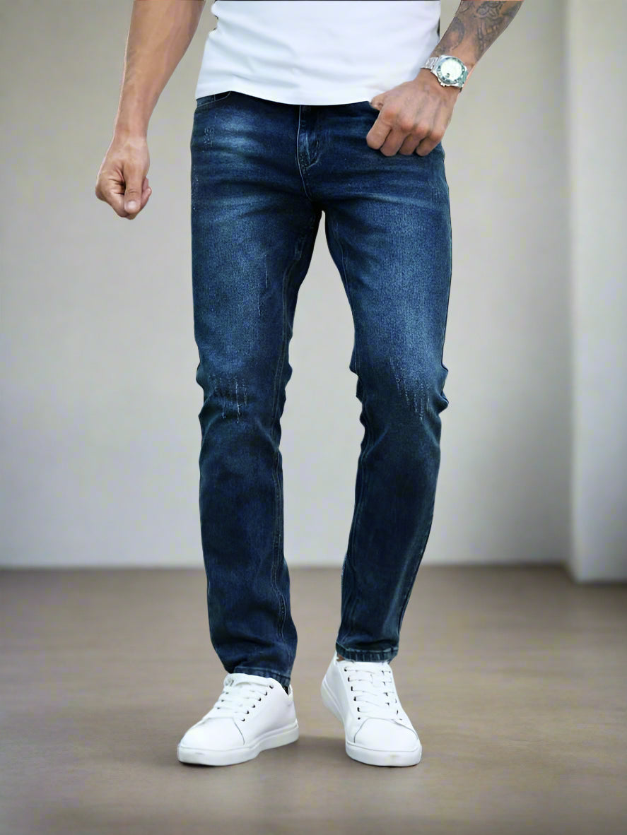 Jeans Slim Fit Hombre Azul Oscuro Desgastados PDMX Jeans jeans-slim-fit-hombre-azul-oscuro-desgastados-pdmx-jeans