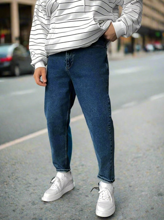 Mom Jeans Regulares Para Hombre Azul Oscuro de PDMX Jeans – Estilo en CDMX