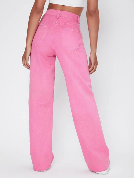 Boyfriend Jeans Rosa Regulares para Mujeres de PDMX