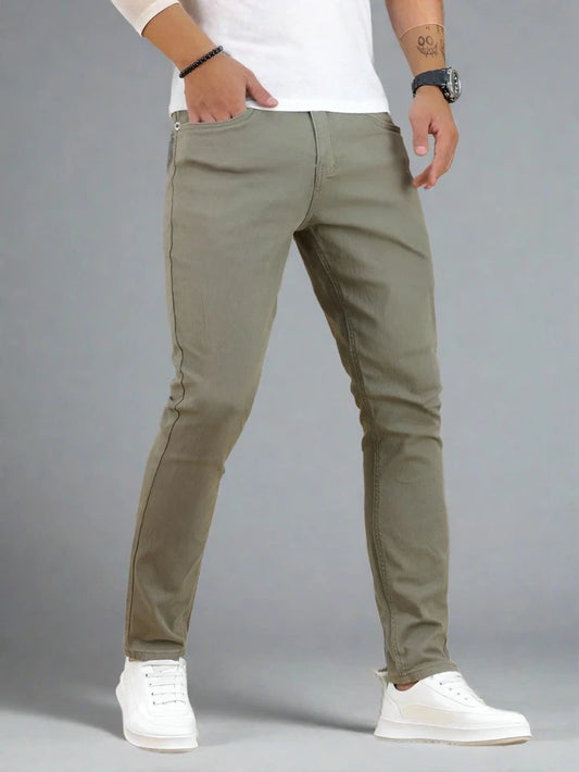 Skinny Jeans Hombre Gris