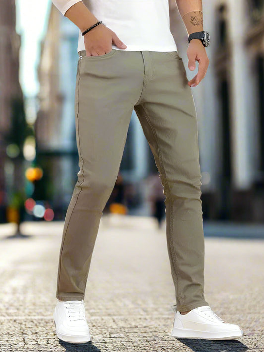 Skinny Jeans Hombre Gris