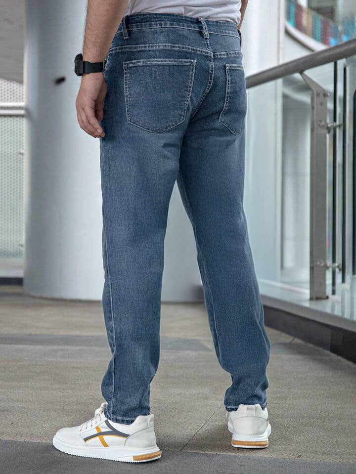 Pantalones De Mezclilla Para Hombre Corte Recto Pantalones Rectos