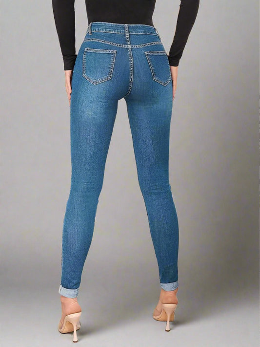 Skinny Jeans Azules Regular para Mujer PDMX Jeans