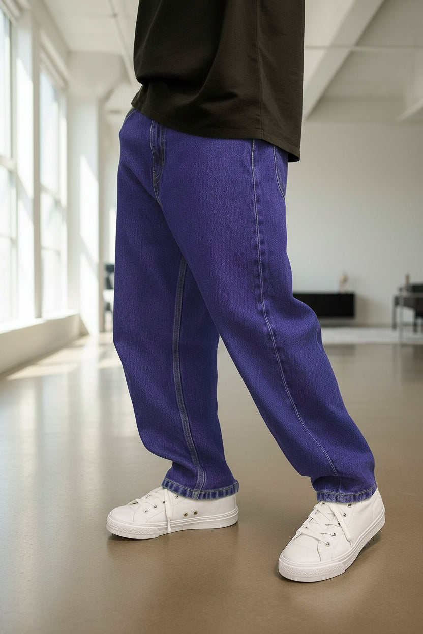 jeans baggy azules para hombre moda urbana