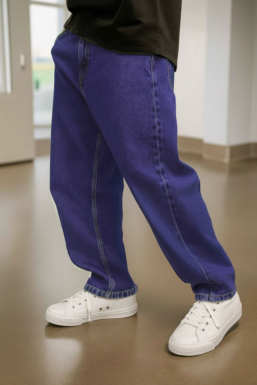 jeans regulares azul hombre estilo relajado