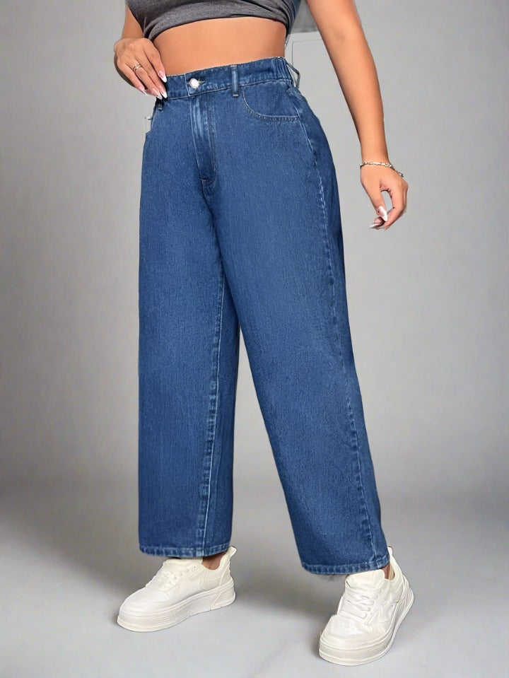 Wide Leg Pantalones Mom Jeans Para Mujer Gorditas Plus Size Mom