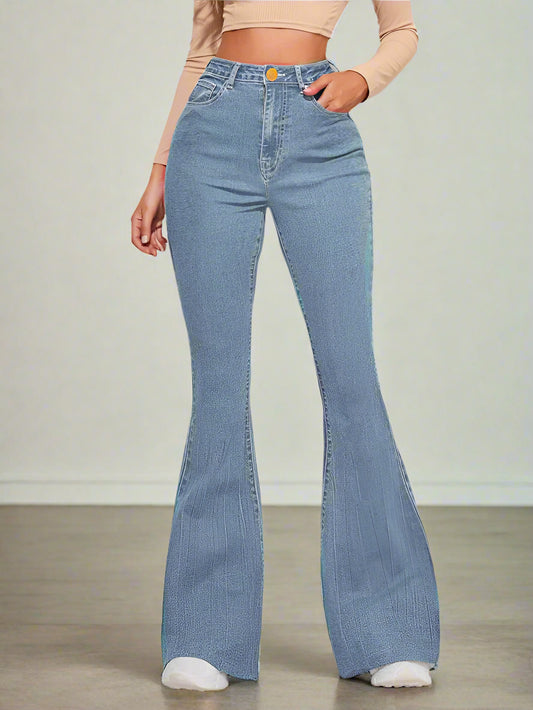 Flare Jeans Mom Style Azul Brisa de PDMX