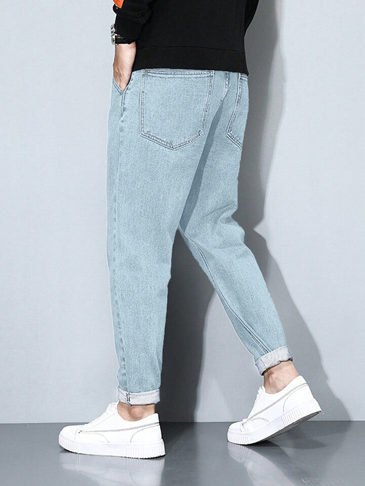 Mom Jeans Jeans Para Varon Azul Claro Pantalon Azul Para Hombre