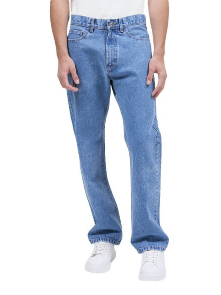 Jeans Azules Vintage de Corte Relajado para Hombre
