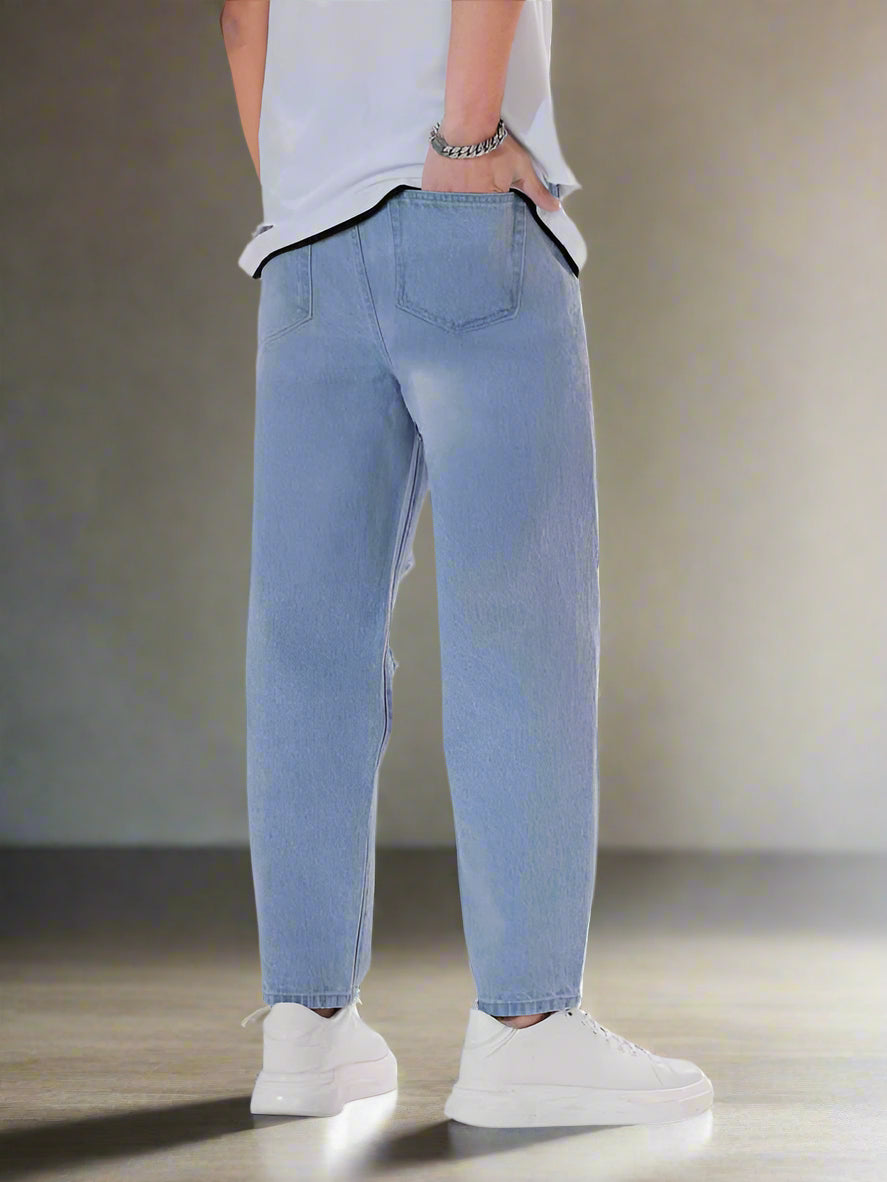 Look casual con Mom Jeans Azules Cielo Rotos para hombre de PDMX