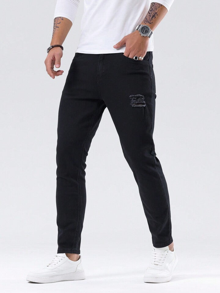 Jeans Slim Fit Hombre Negros Rotos PDMX JEANS – PDMX Jeans