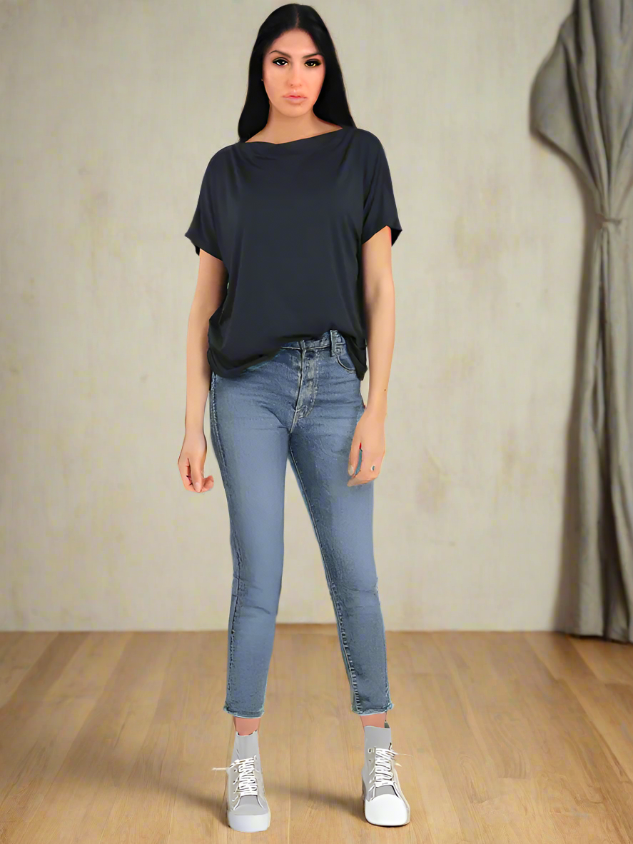 Capri Cut skinny fit mezclilla pantalon