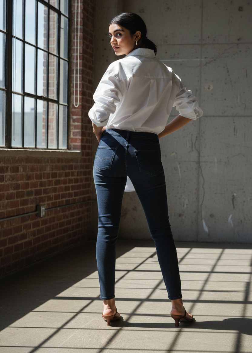 Skinny Jeans Azul Marino de Mujer (Pitillo)
