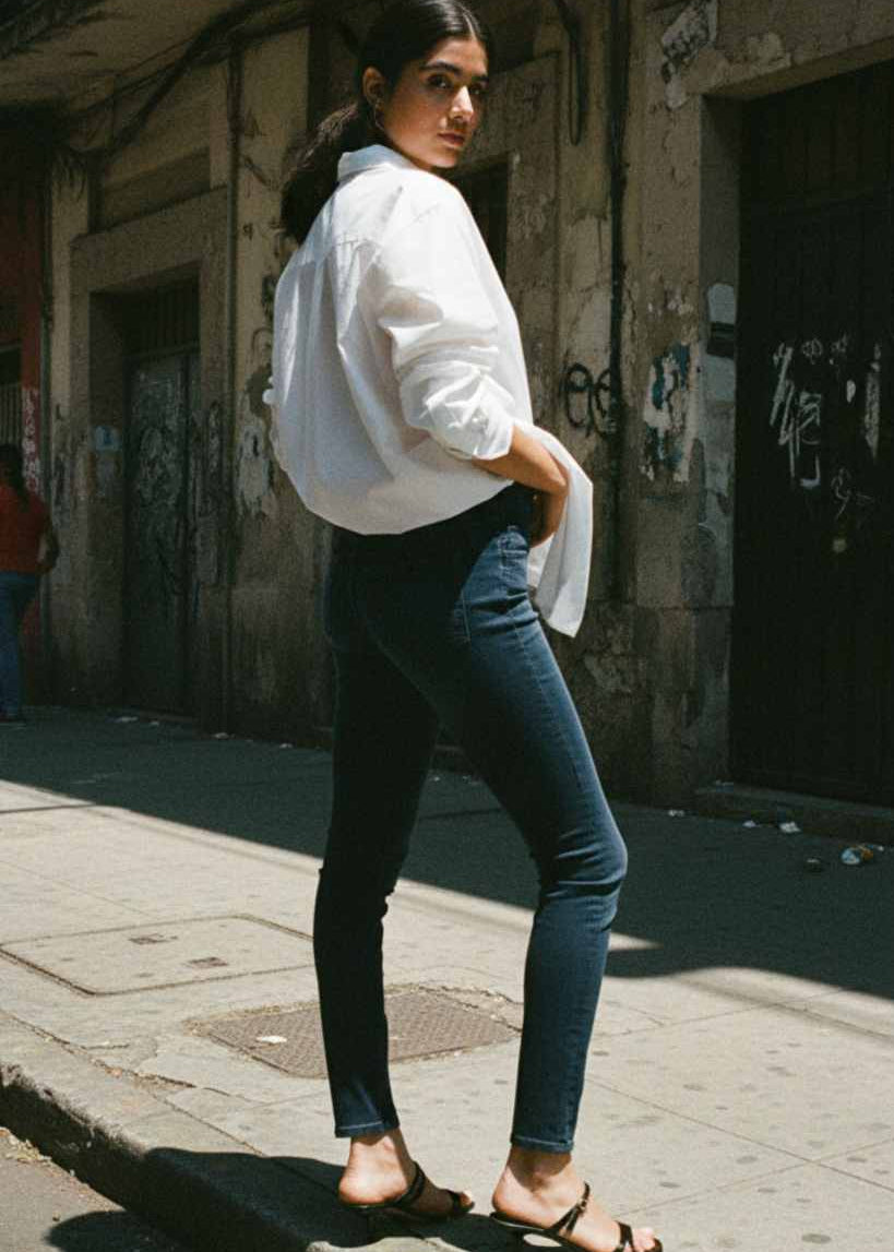Skinny Jeans Azul Marino de Mujer (Pitillo)