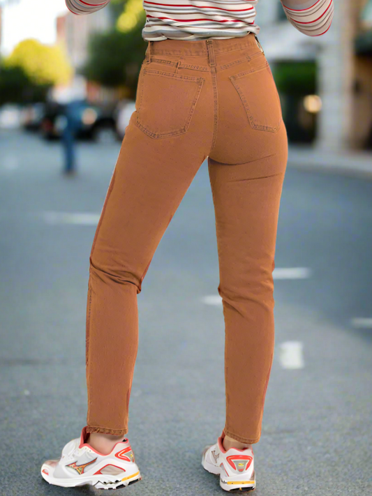 Skinny Jeans Color MarróN de Mujer