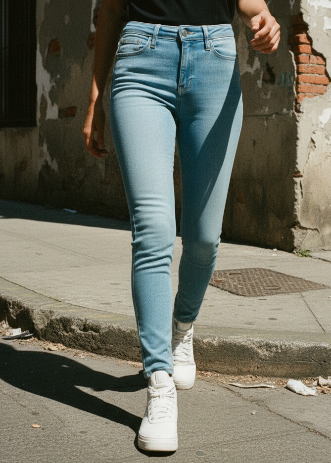 Skinny Jeans Damas Azul Claro