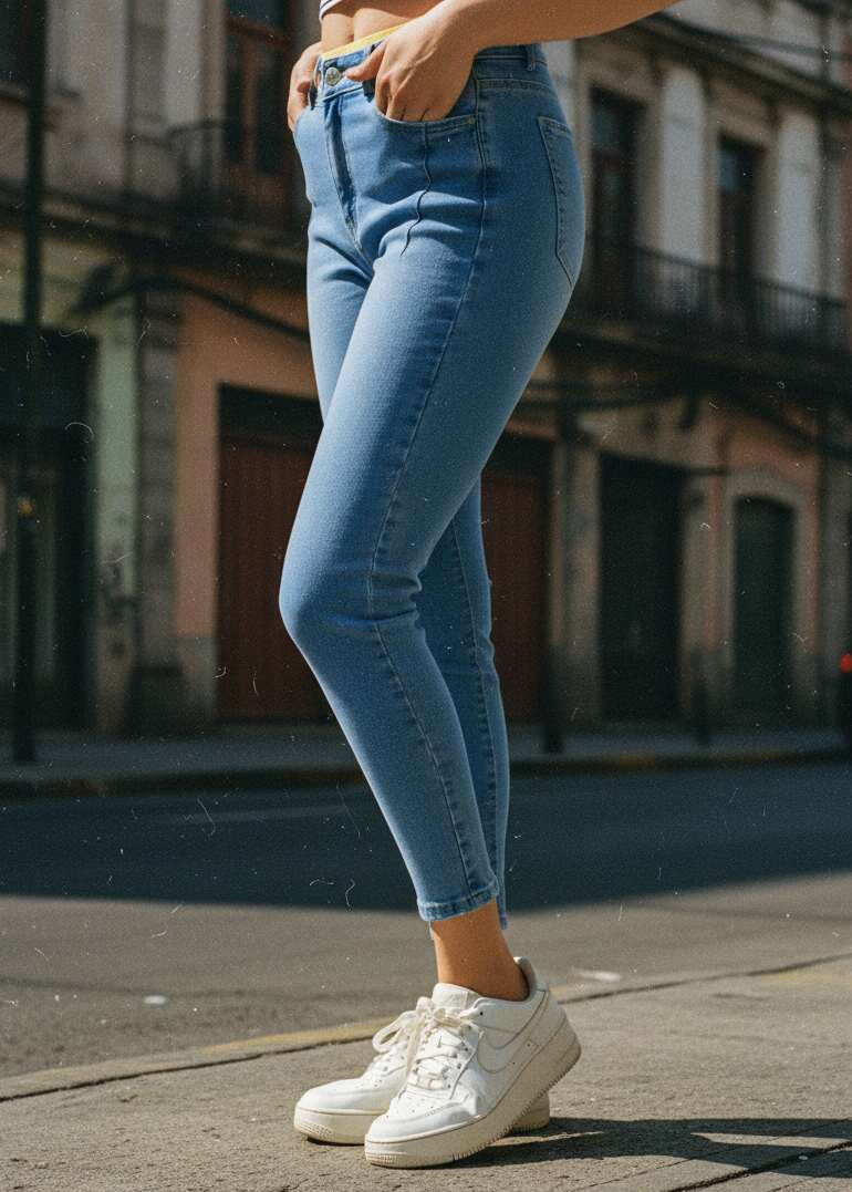 Vaqueros Ajustados Mujer Azules de MOM Style